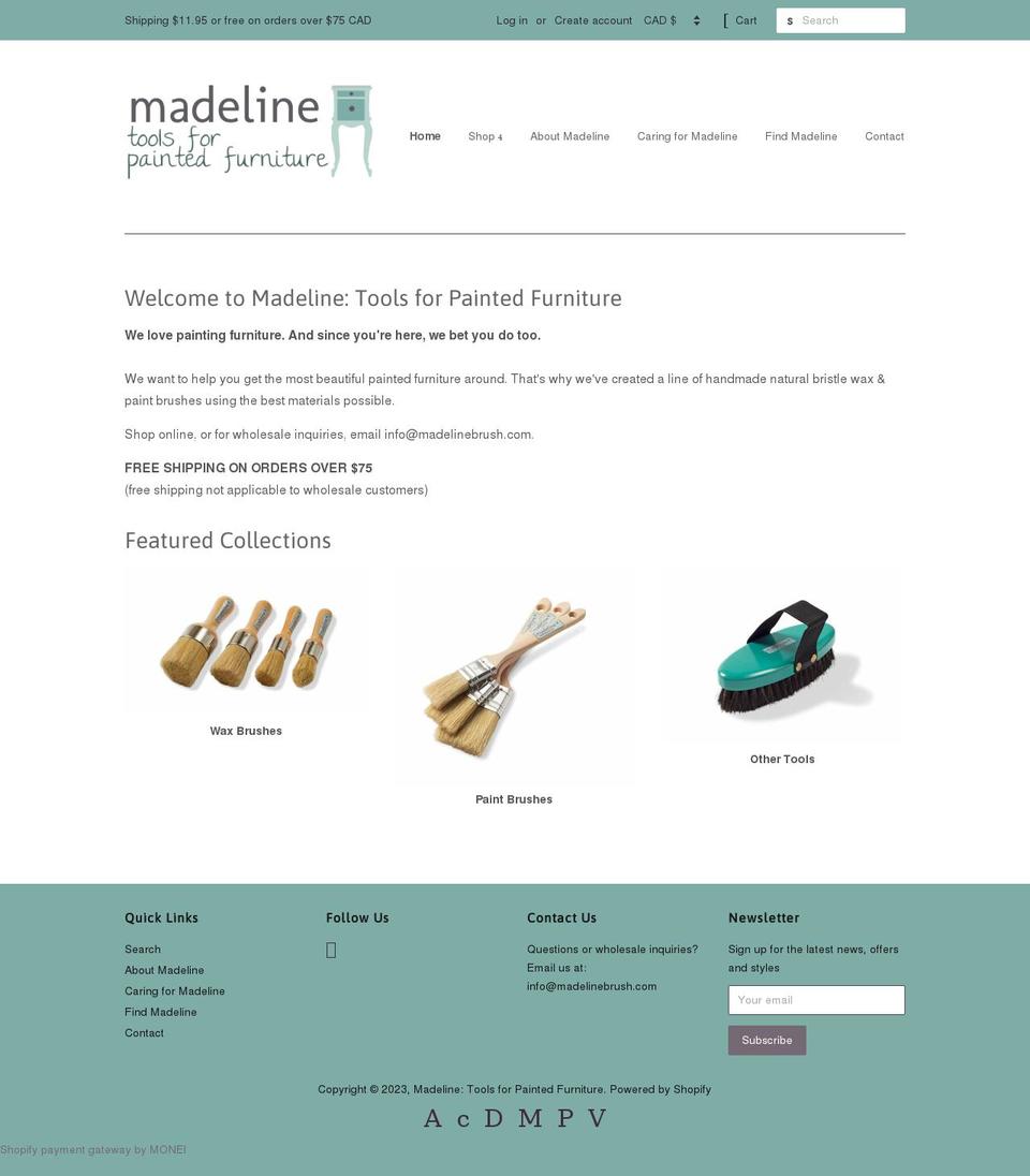 madelinebrush.ca shopify website screenshot
