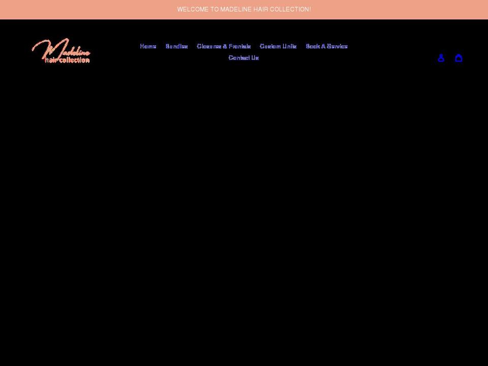 madelinehaircollection.com shopify website screenshot