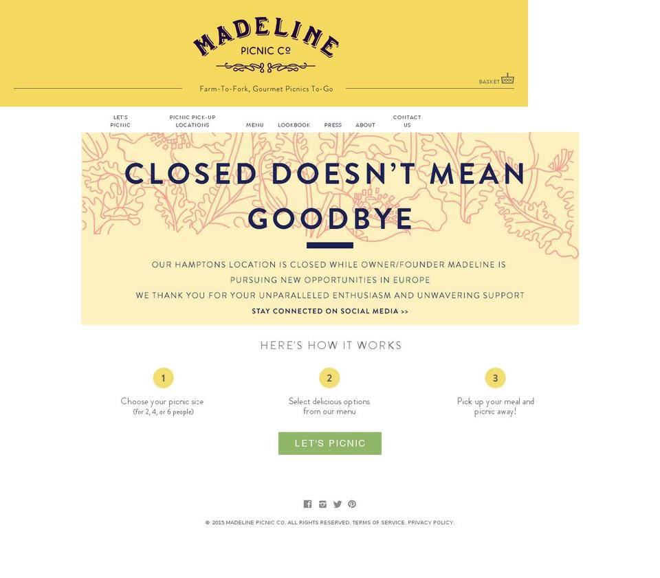 madelinepicnic.co shopify website screenshot