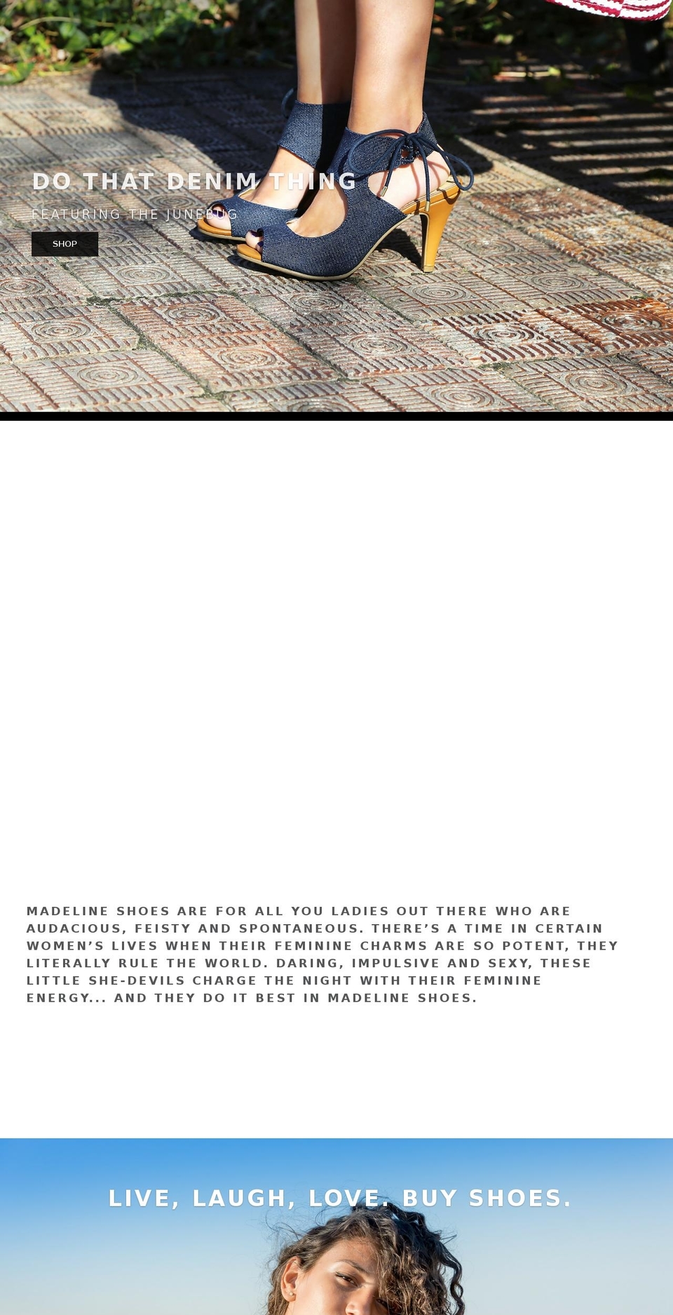 madelineshoes.com shopify website screenshot