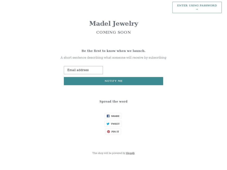 madeljewelry.com shopify website screenshot