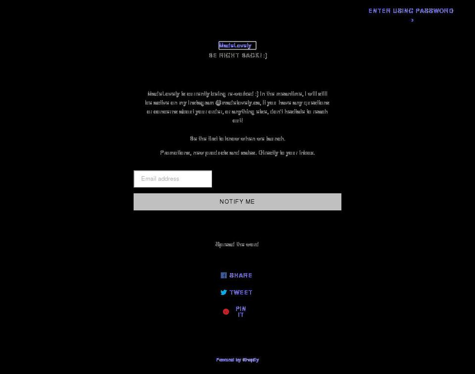 madelovely.ca shopify website screenshot
