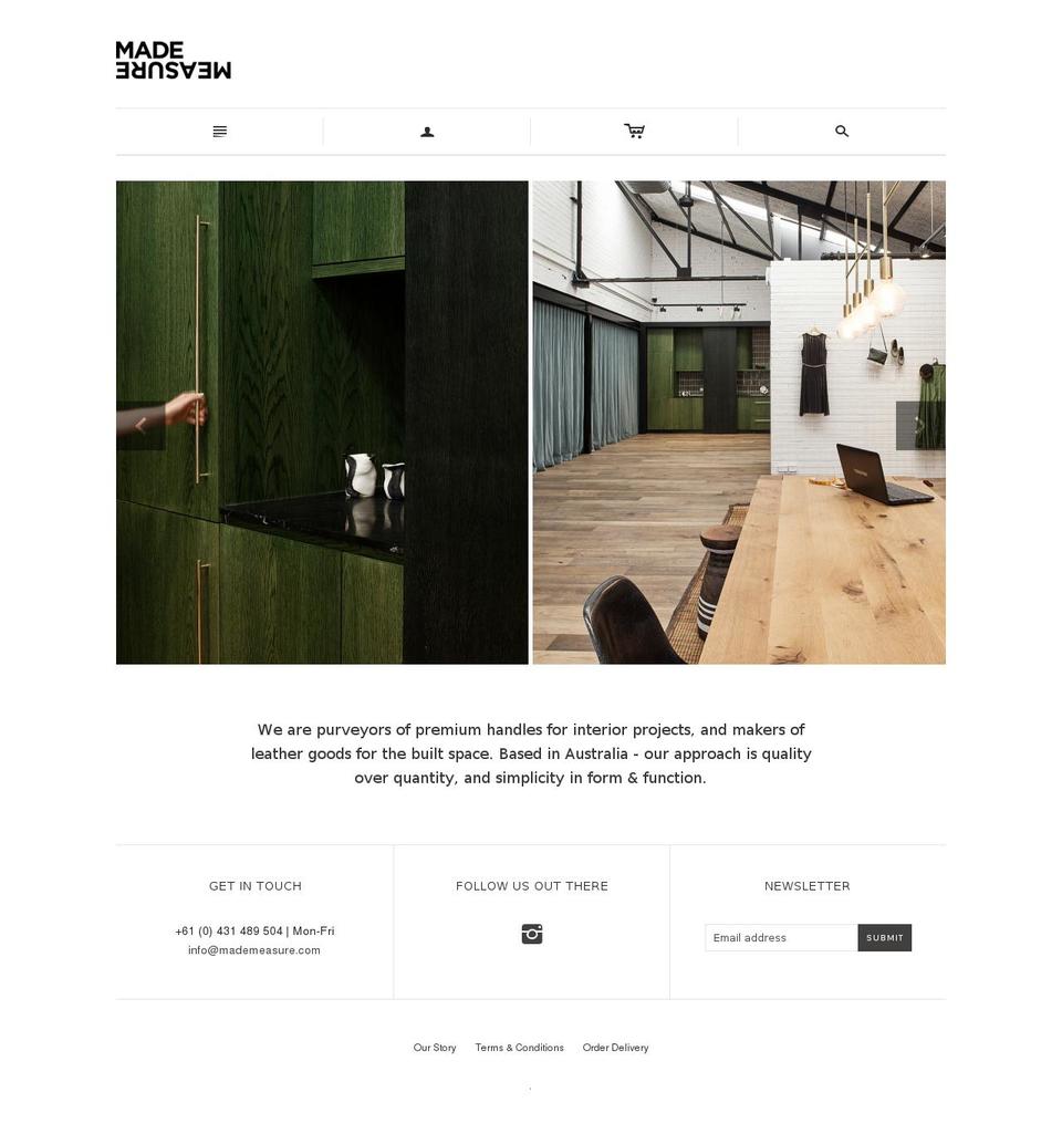 mademeasure.com shopify website screenshot