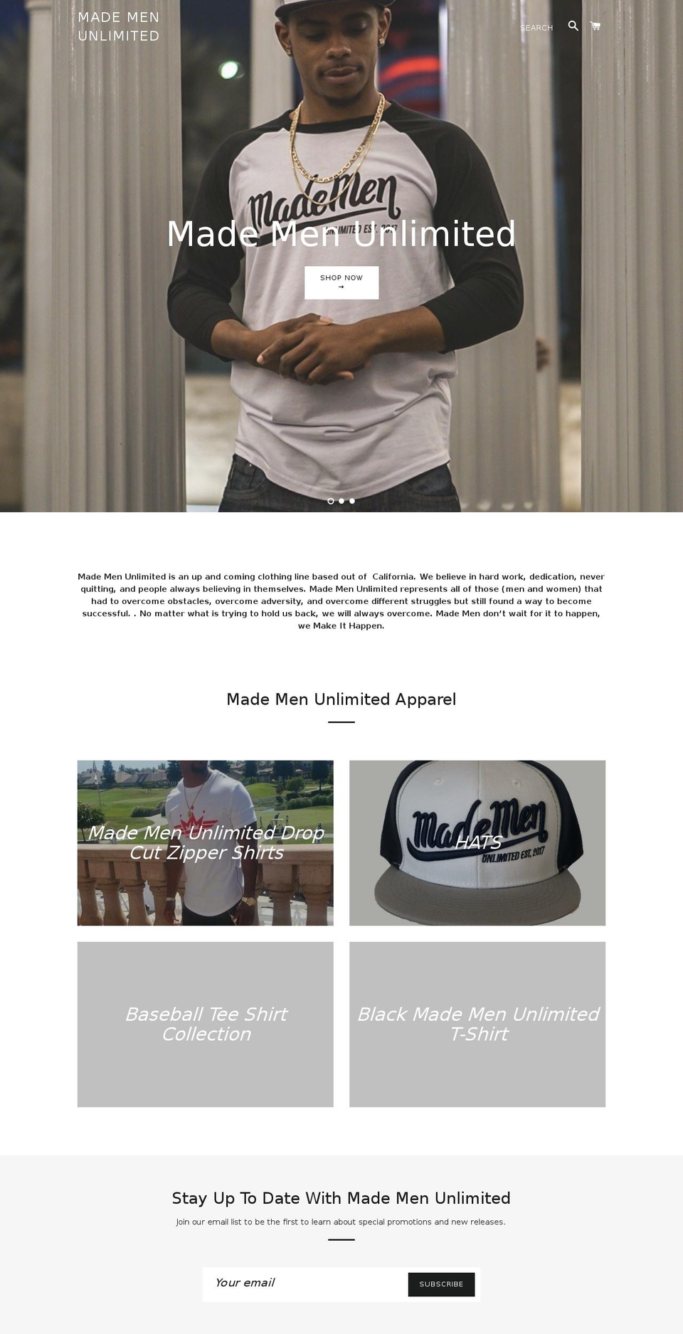 mademenunlimited.com — Shopify storefront screenshot