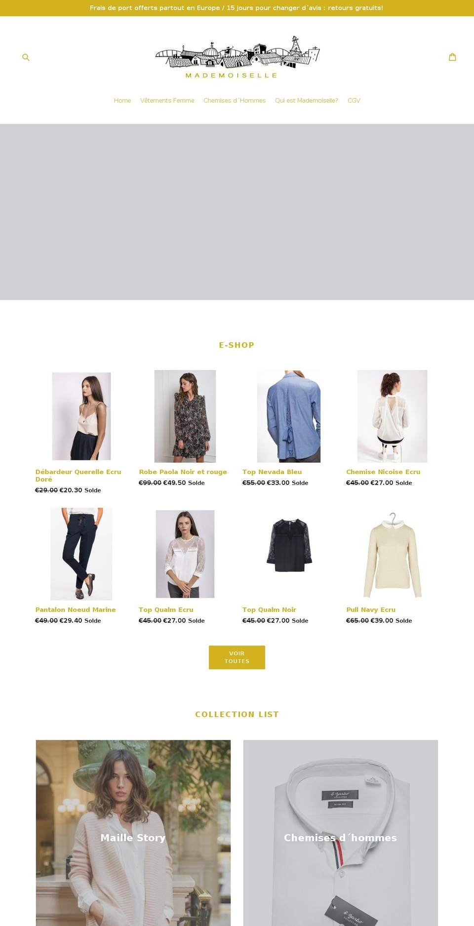 mademoiselle-munich.com — Shopify storefront screenshot
