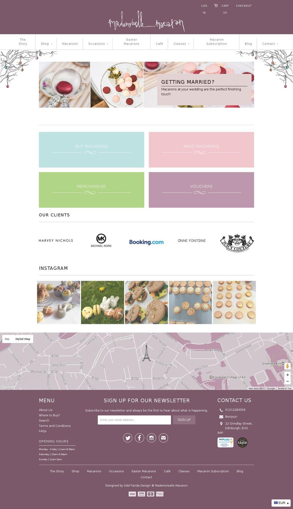 mademoisellemacaroon.com shopify website screenshot