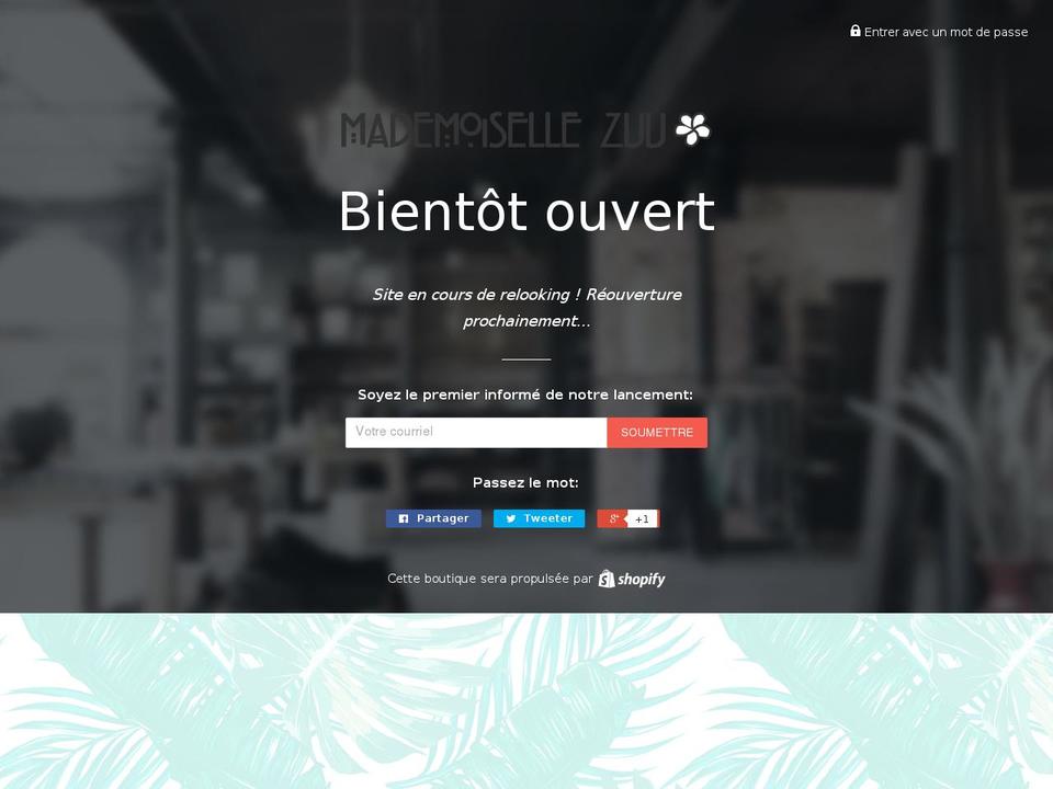 mademoisellezuu.com shopify website screenshot