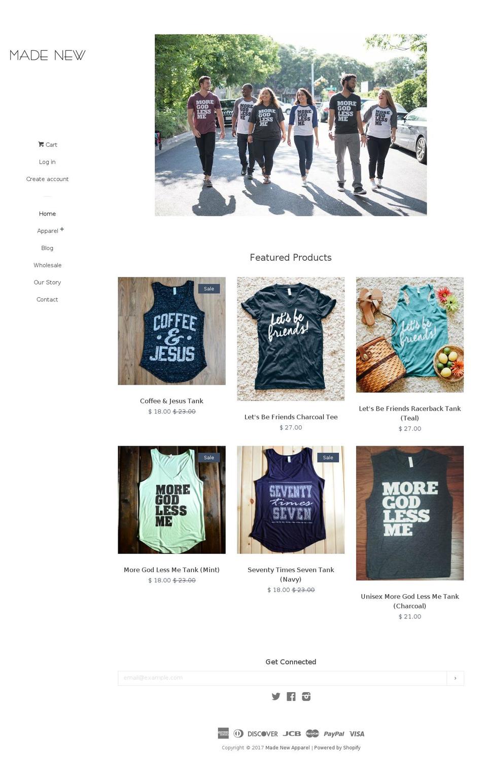 madenewapparel.com shopify website screenshot