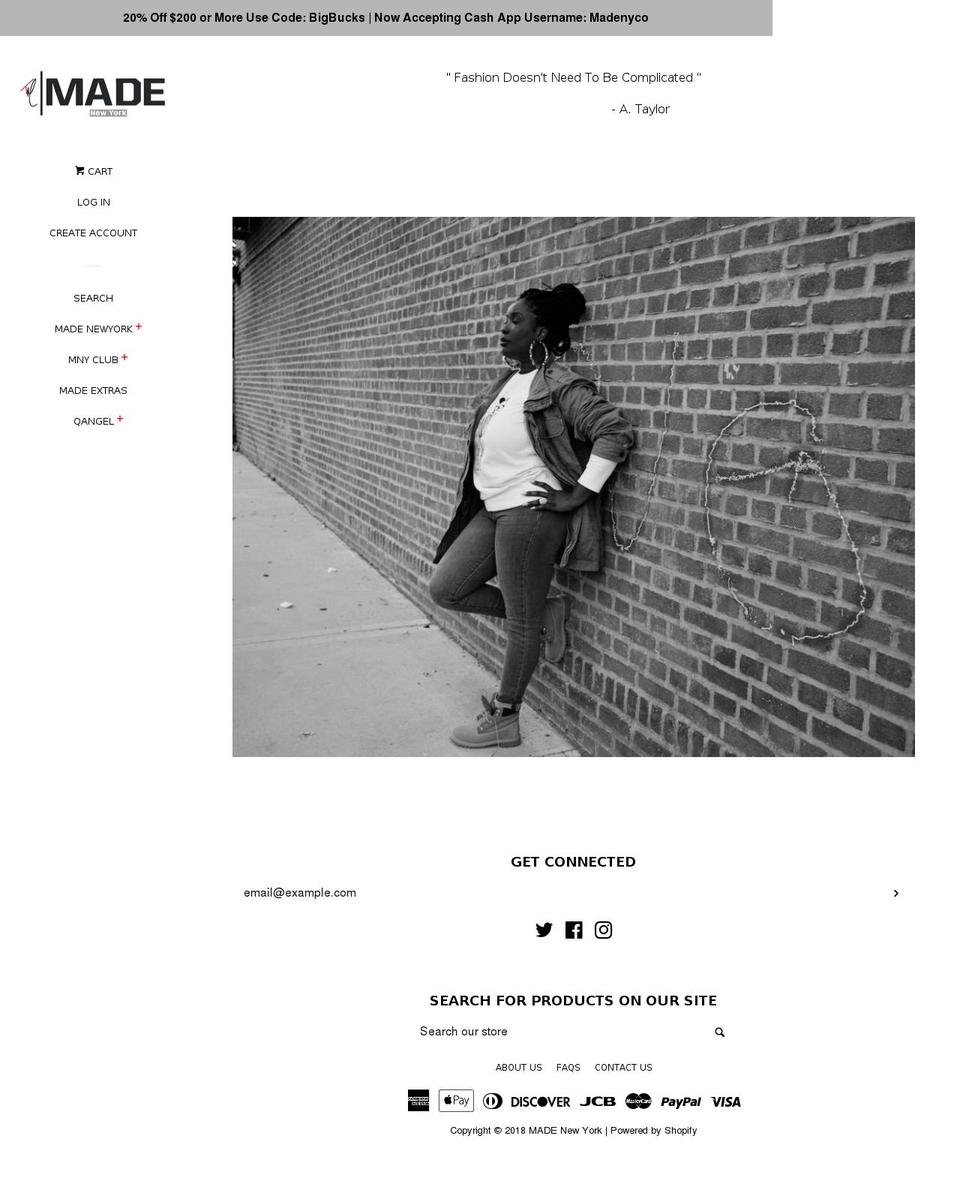 madeny.co shopify website screenshot