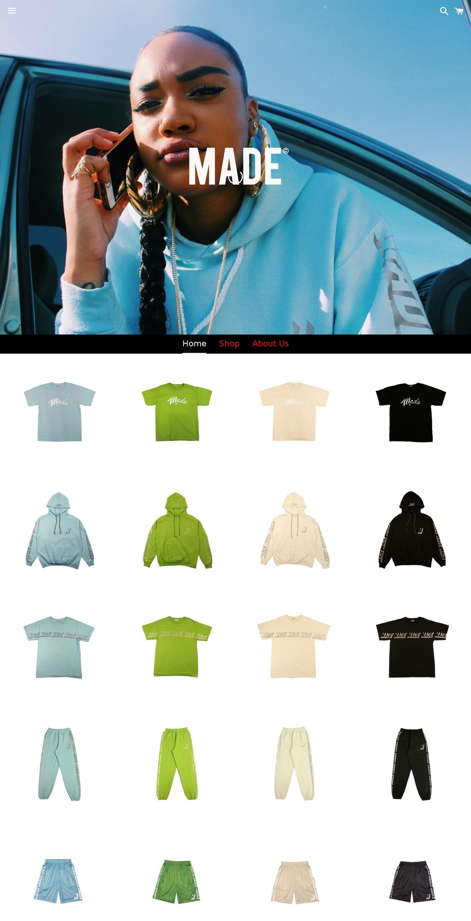 madeofficialsite.com shopify website screenshot