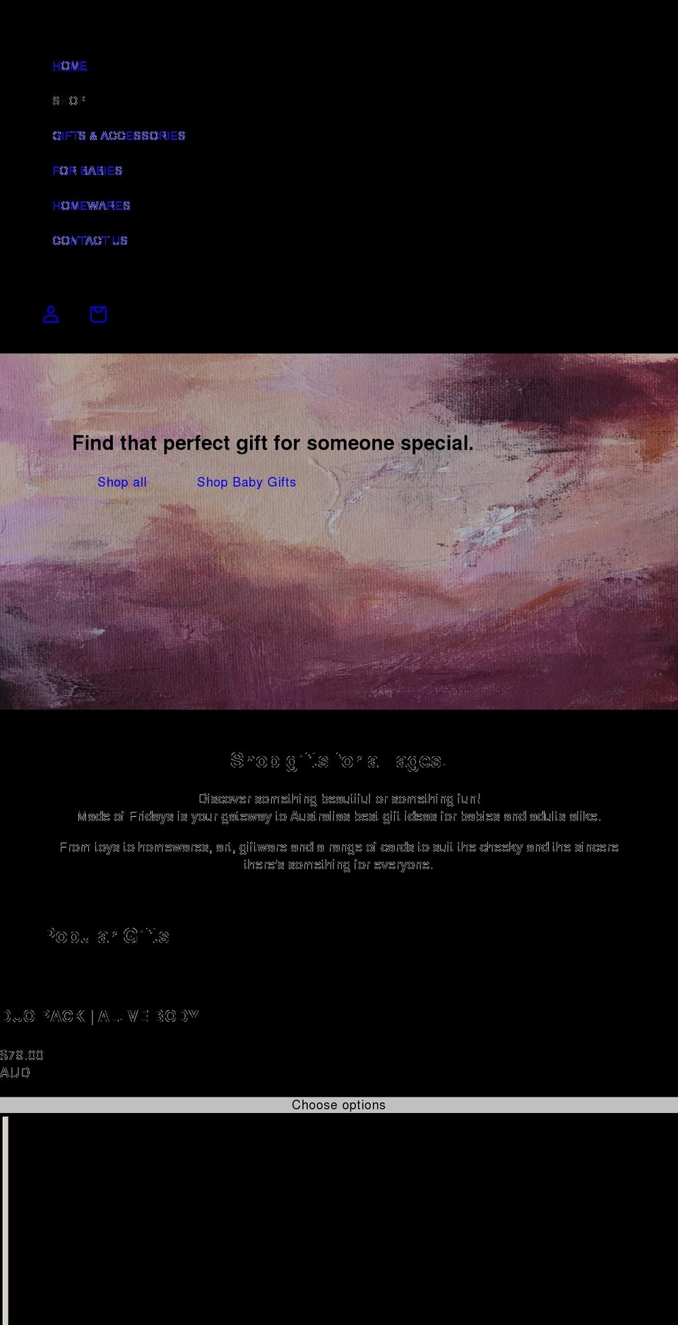 madeoffridays.com.au shopify website screenshot