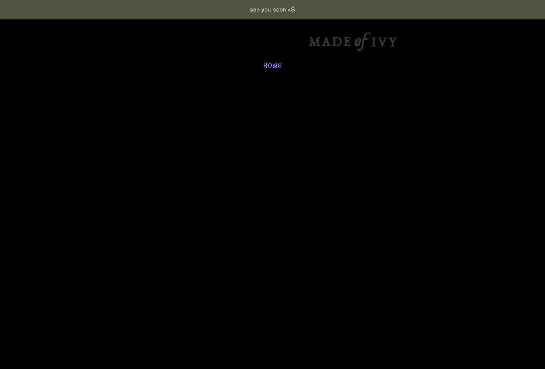 madeofivy.com shopify website screenshot