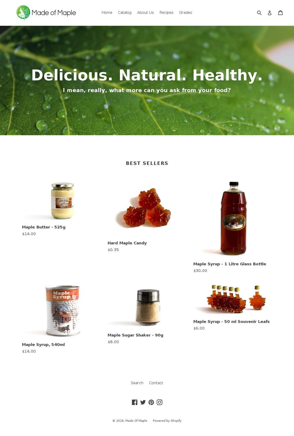 madeofmaple.com — Shopify storefront screenshot