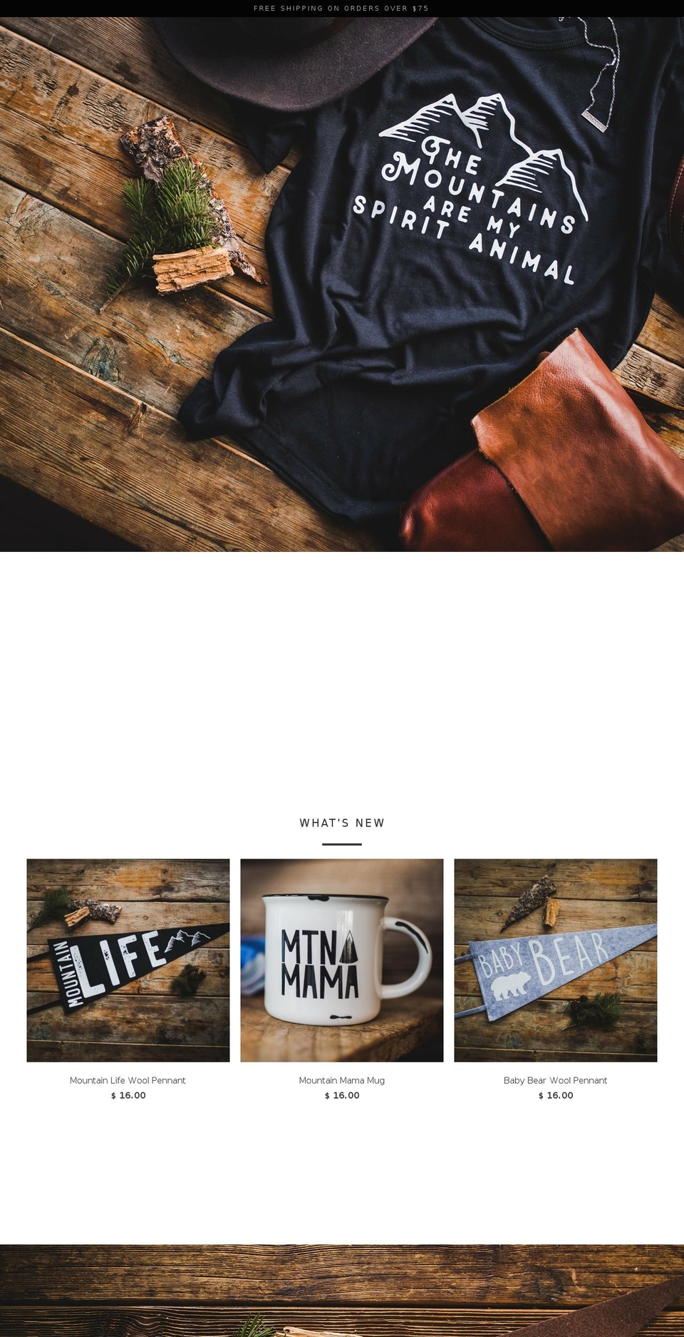 madeofmountains.com shopify website screenshot