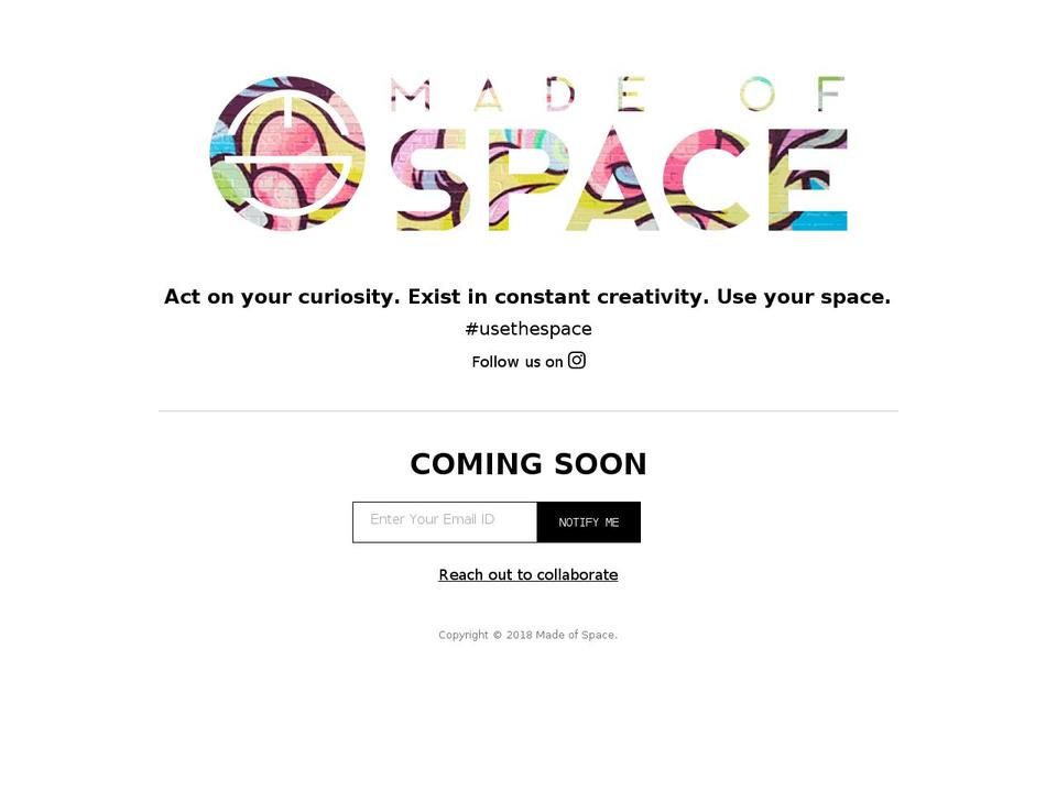 madeofspace.com — Shopify storefront screenshot