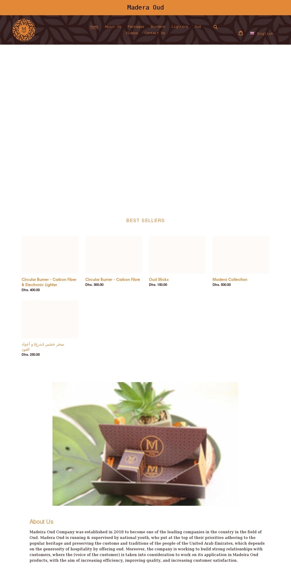 maderaoud.ae shopify website screenshot