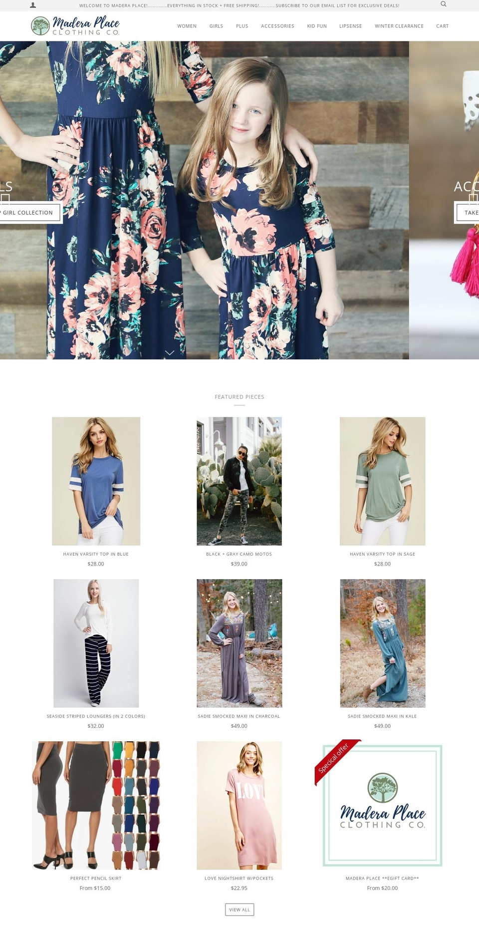 maderaplace.com — Shopify storefront screenshot