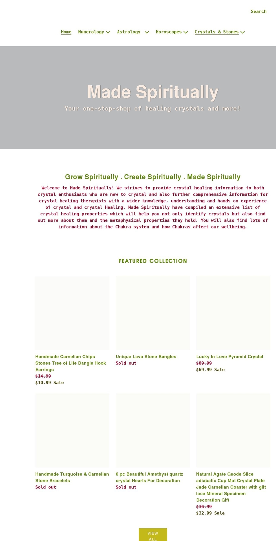 madespiritually.com shopify website screenshot