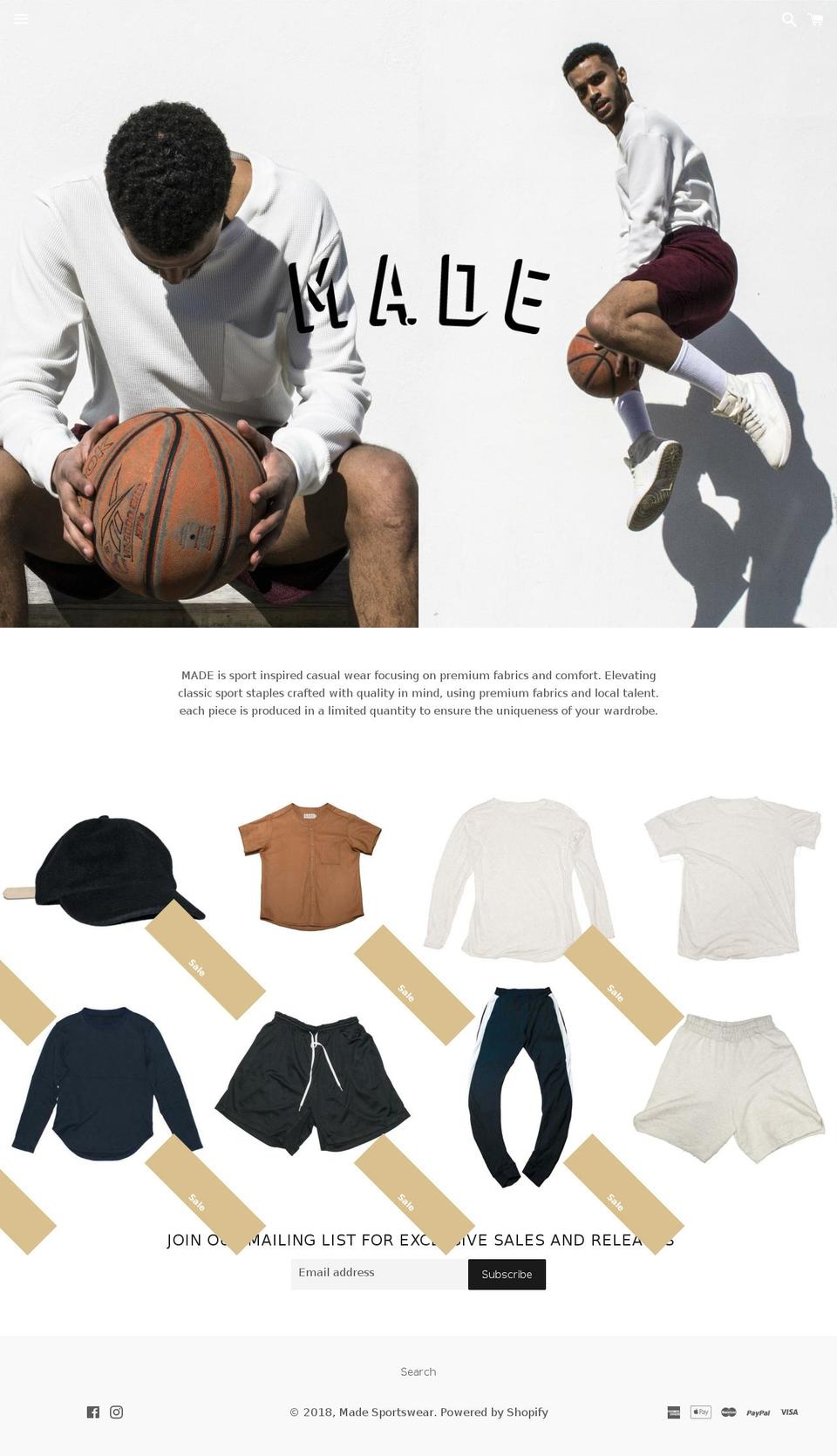 COLORBLOCK Shopify theme site example madesportswear.com