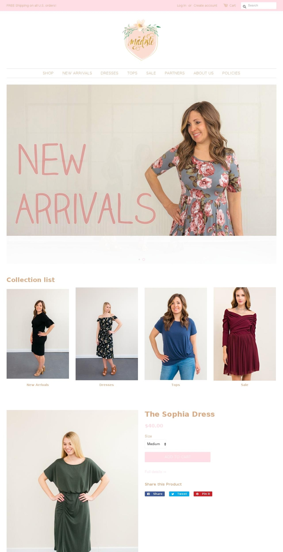 madesteclothing.com shopify website screenshot