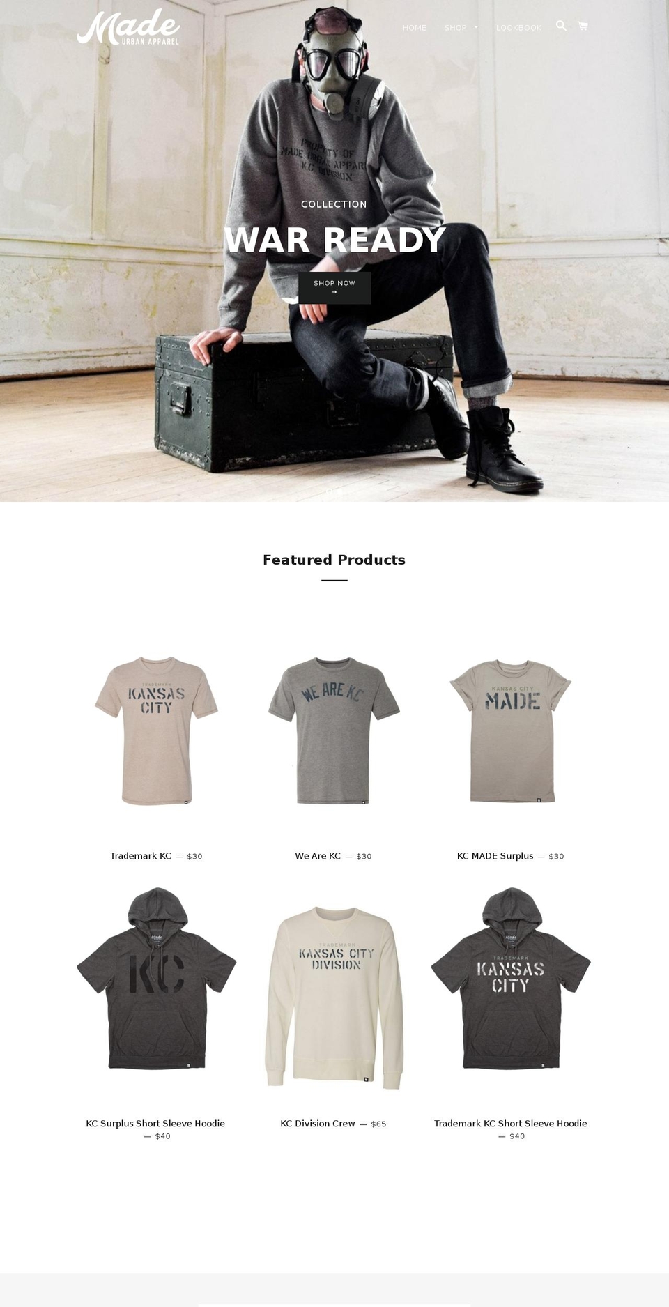 madeurbanapparel.com shopify website screenshot