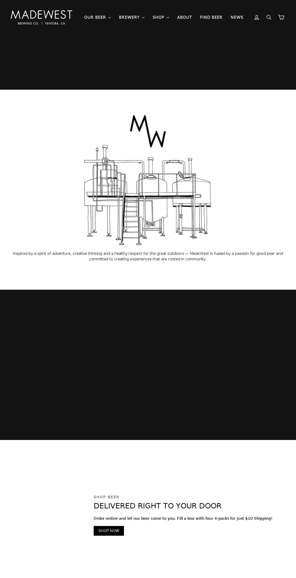madewestbrewingcompany.com shopify website screenshot
