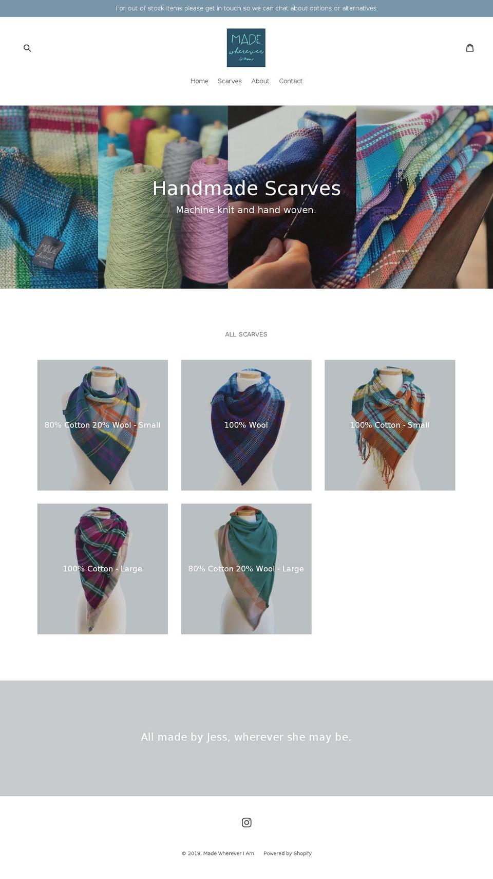 madewhereveriam.com shopify website screenshot