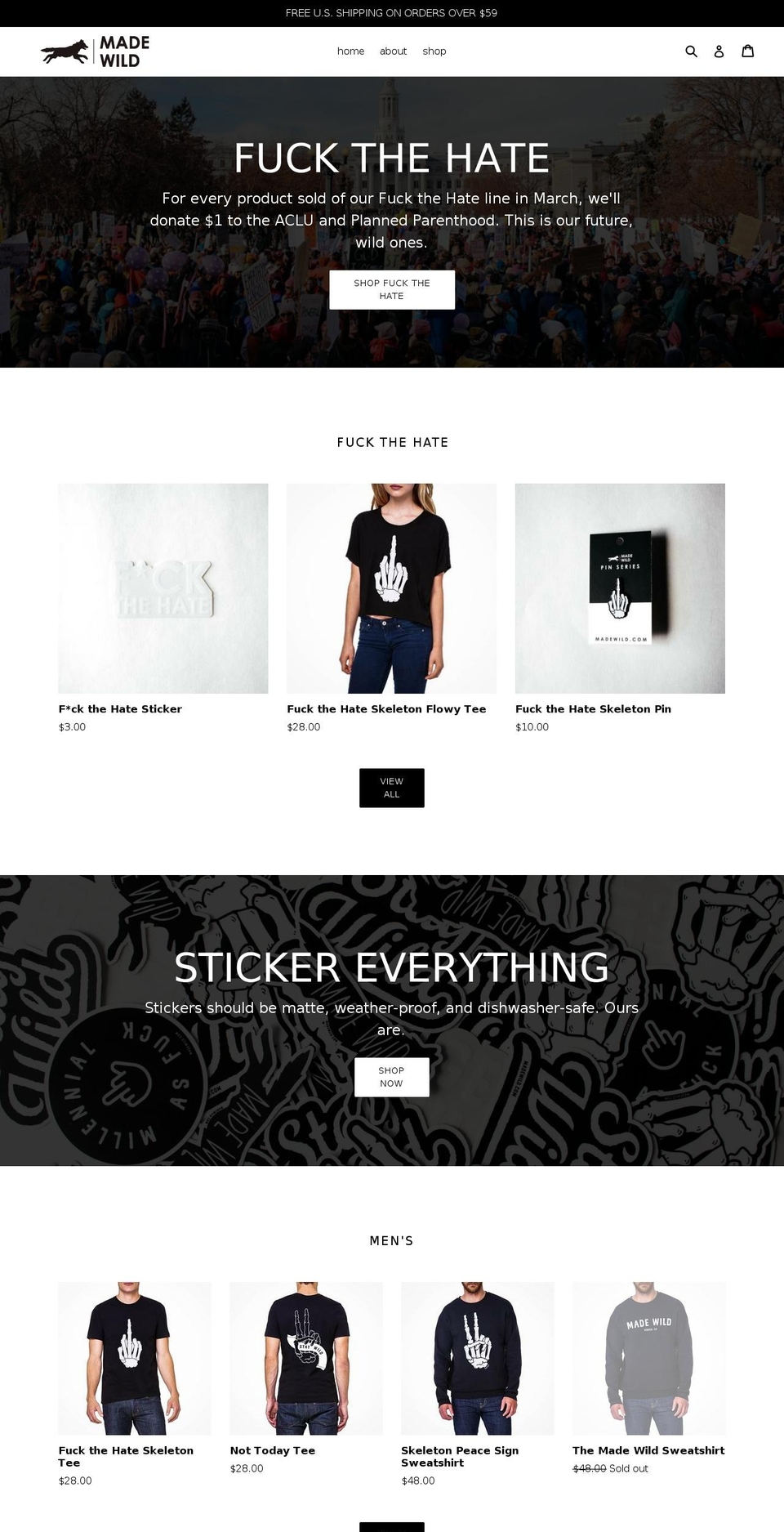 madewild.com shopify website screenshot