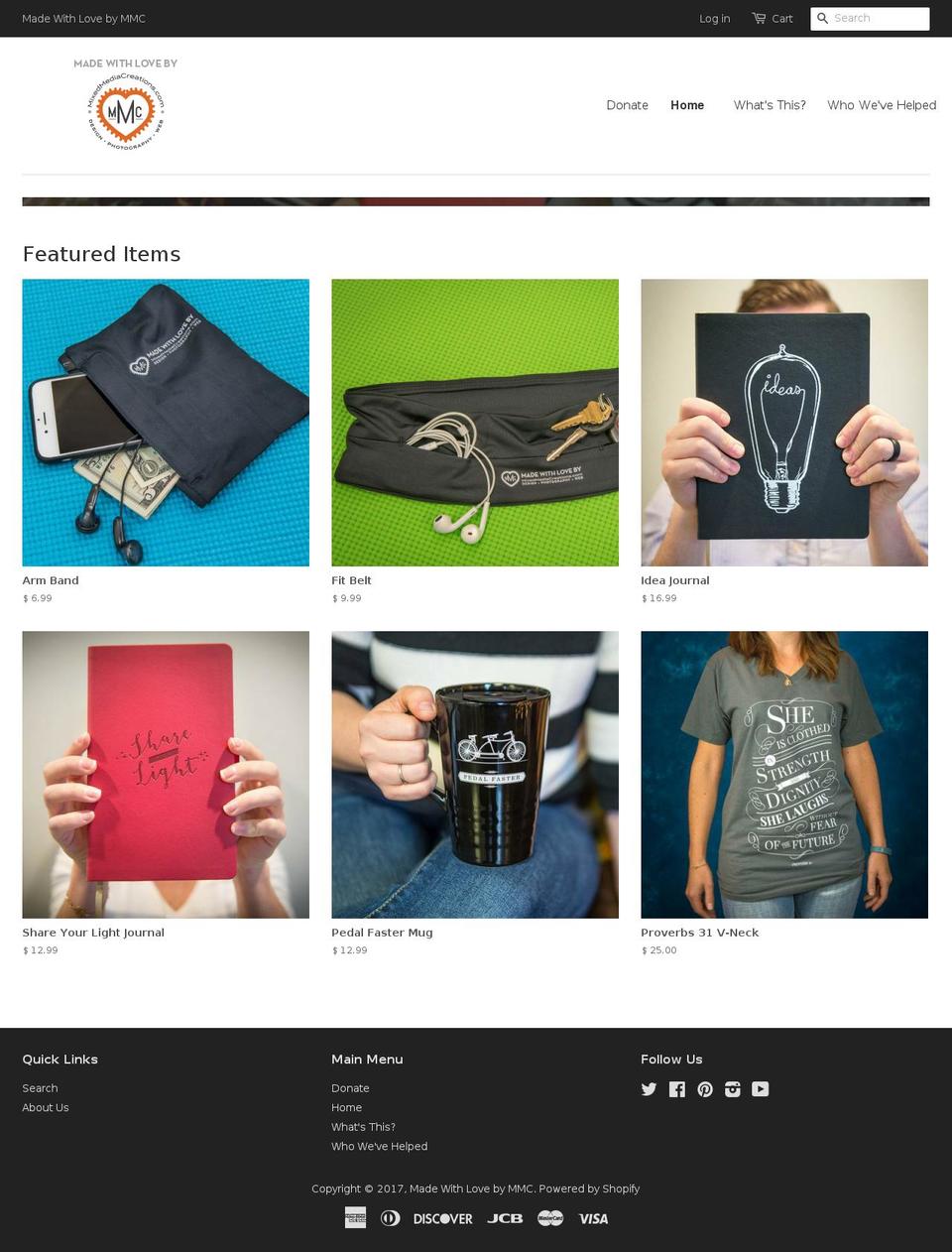 madewithlovebymmc.com shopify website screenshot