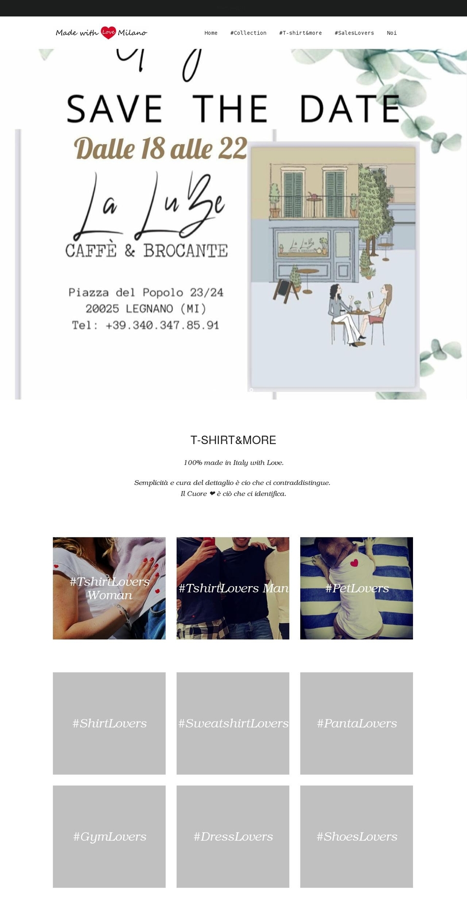 madewithlovemilano.com shopify website screenshot