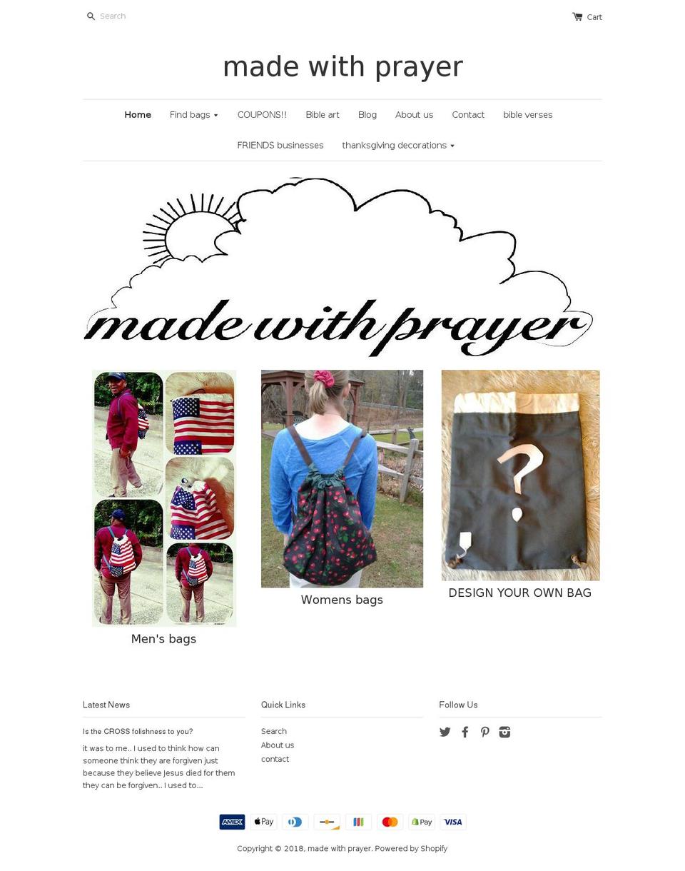 madewithprayer.com shopify website screenshot
