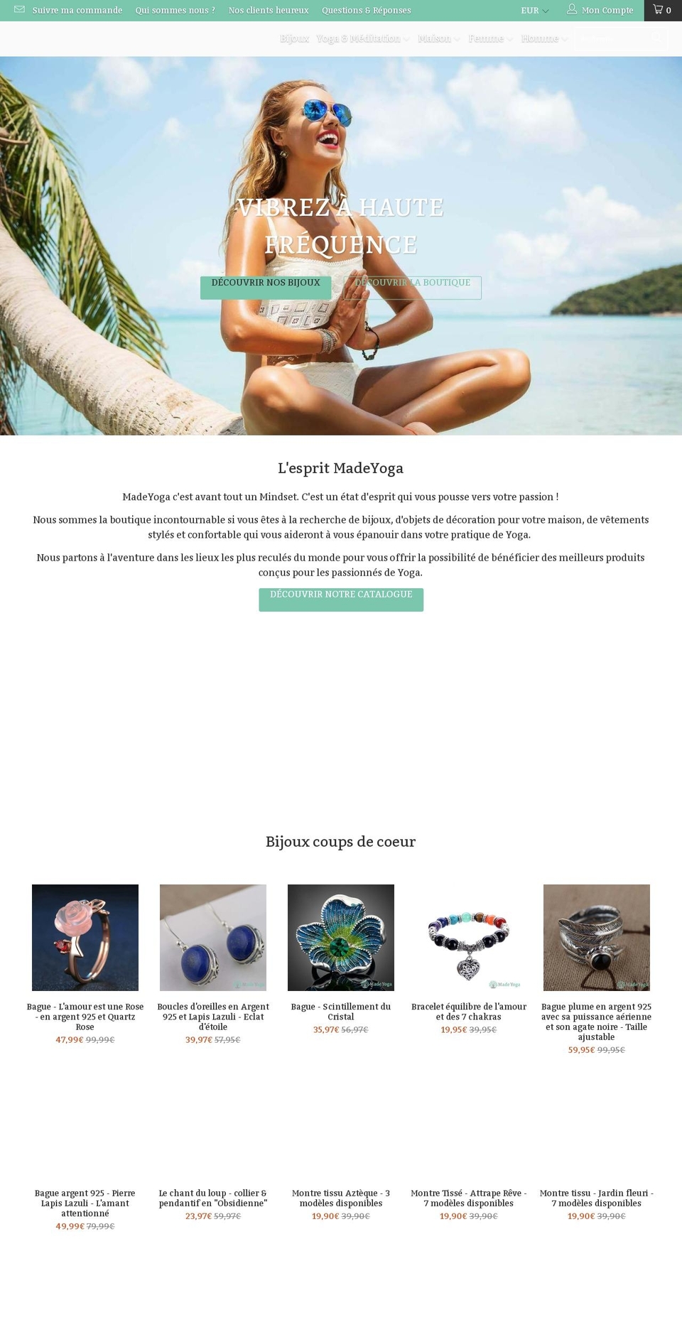 madeyoga.com — Shopify storefront screenshot