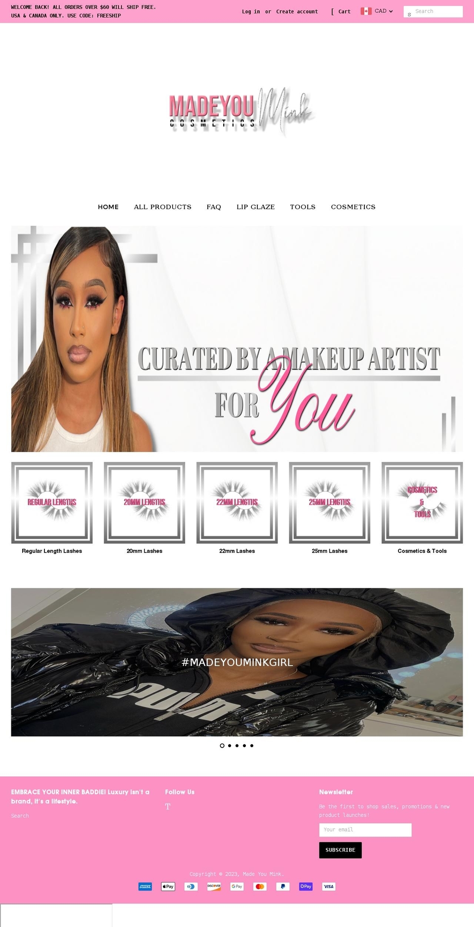 madeyoumink.com shopify website screenshot