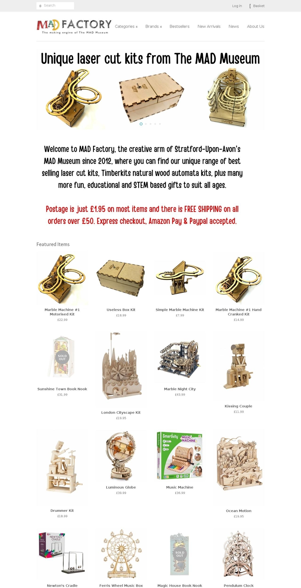 madfactory.co.uk shopify website screenshot