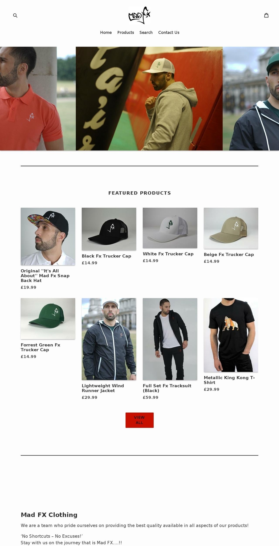 madfxclothing.com shopify website screenshot