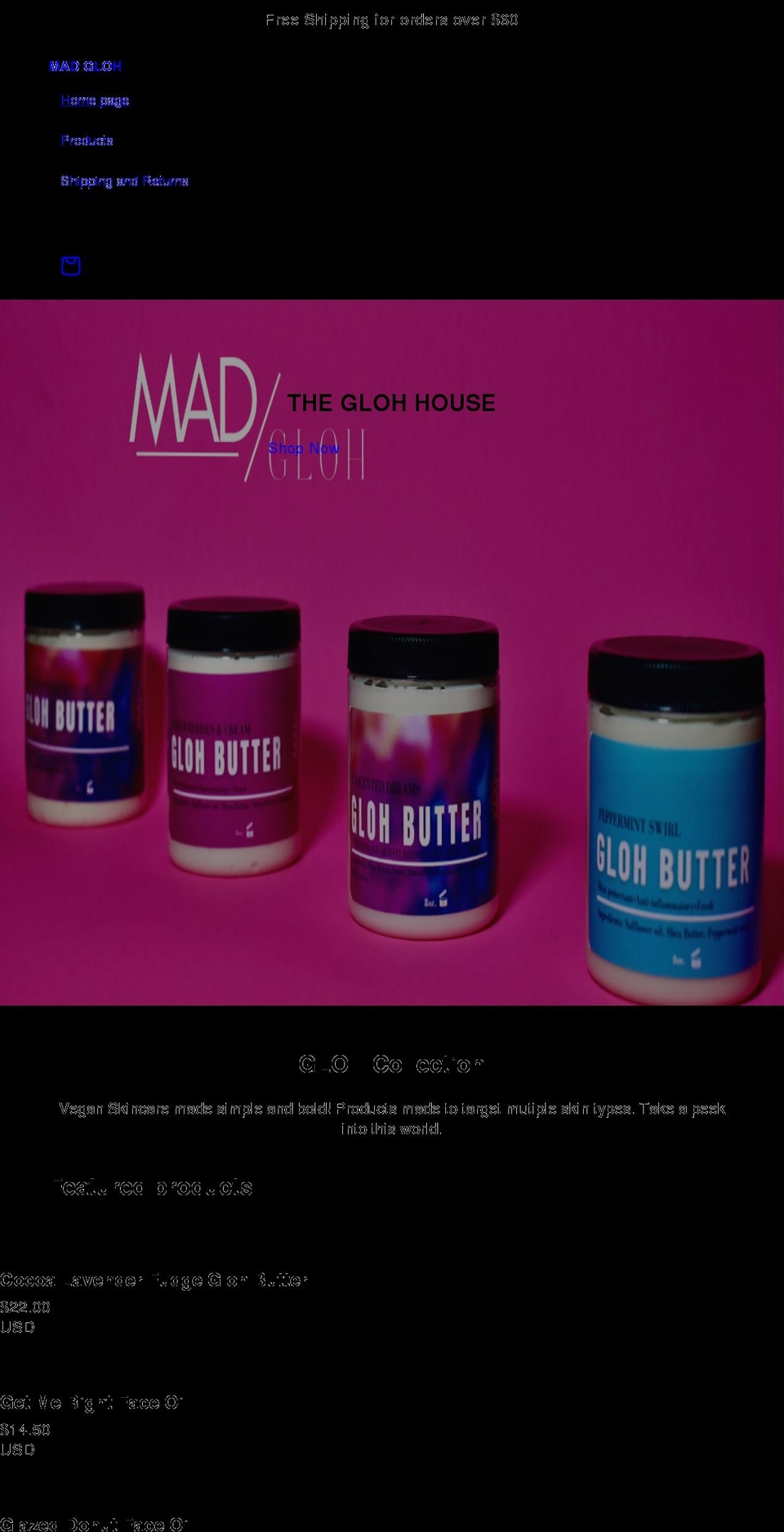 madgloh.com shopify website screenshot