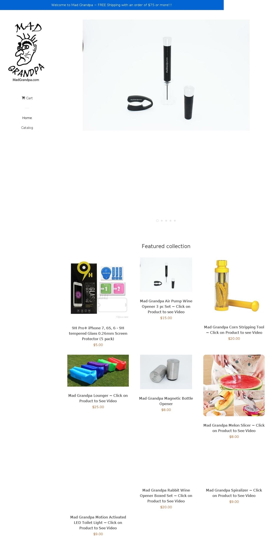 madgrandpashirts.com shopify website screenshot