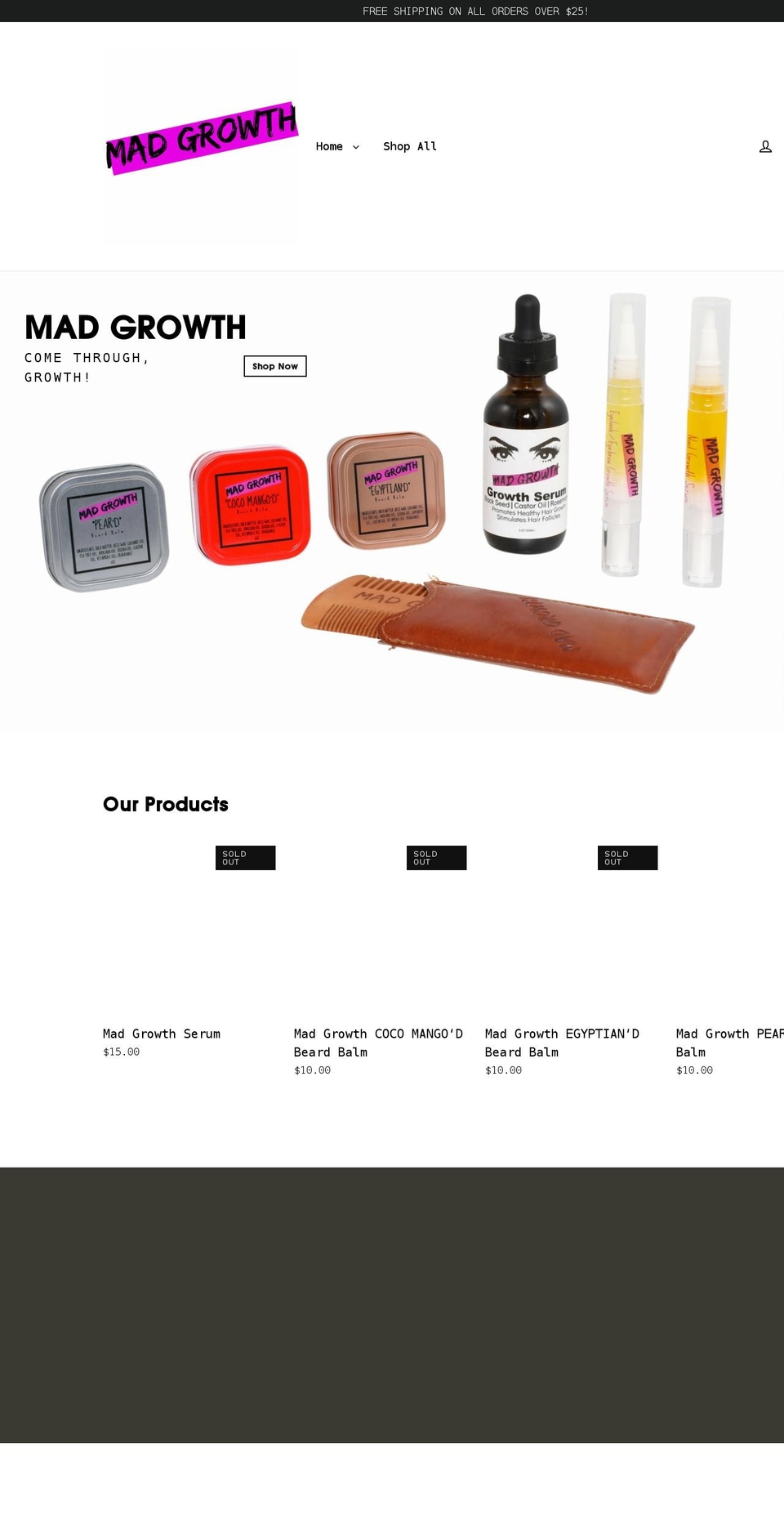madgrowthcompany.com shopify website screenshot