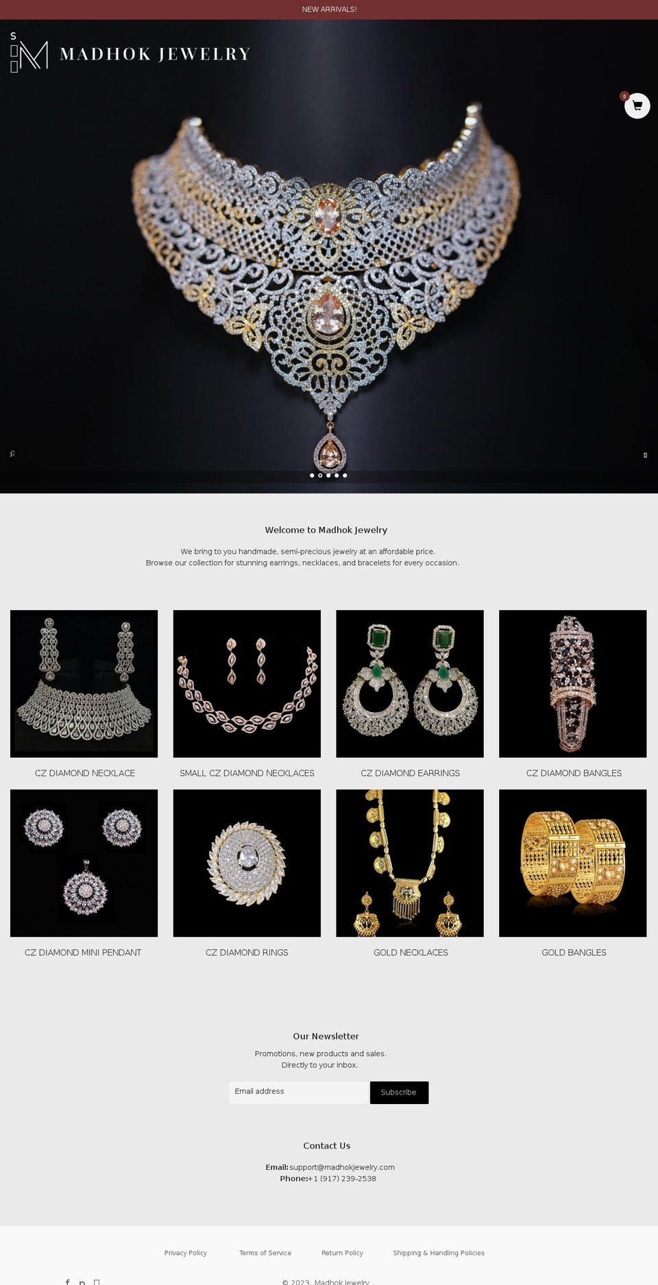 madhokjewelry.com shopify website screenshot