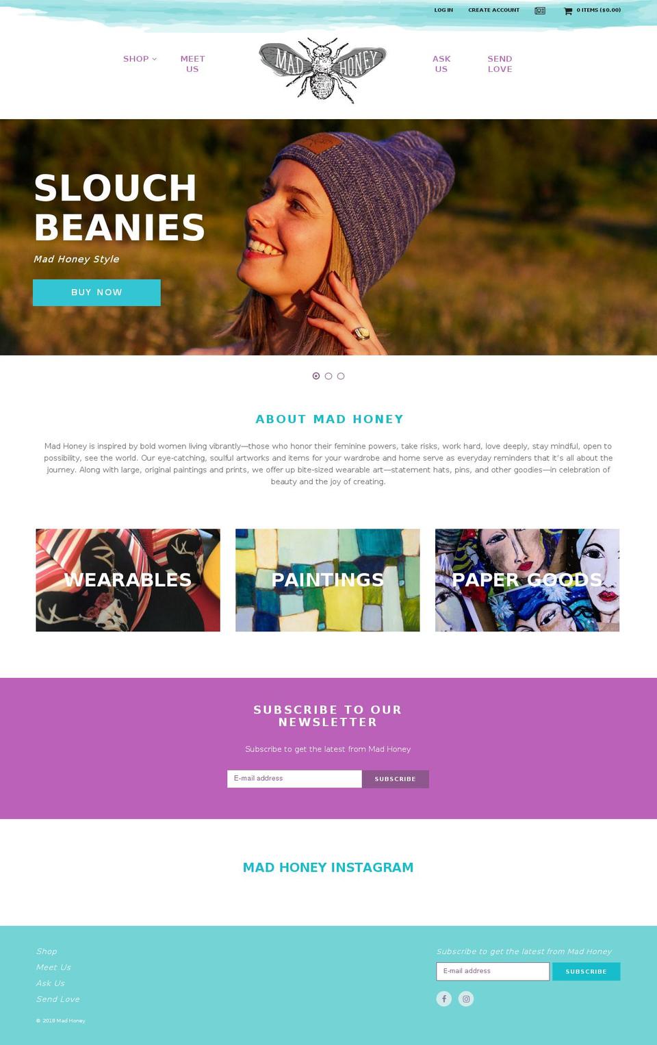 Mad Honey Studio Shopify theme site example madhoneystudio.com