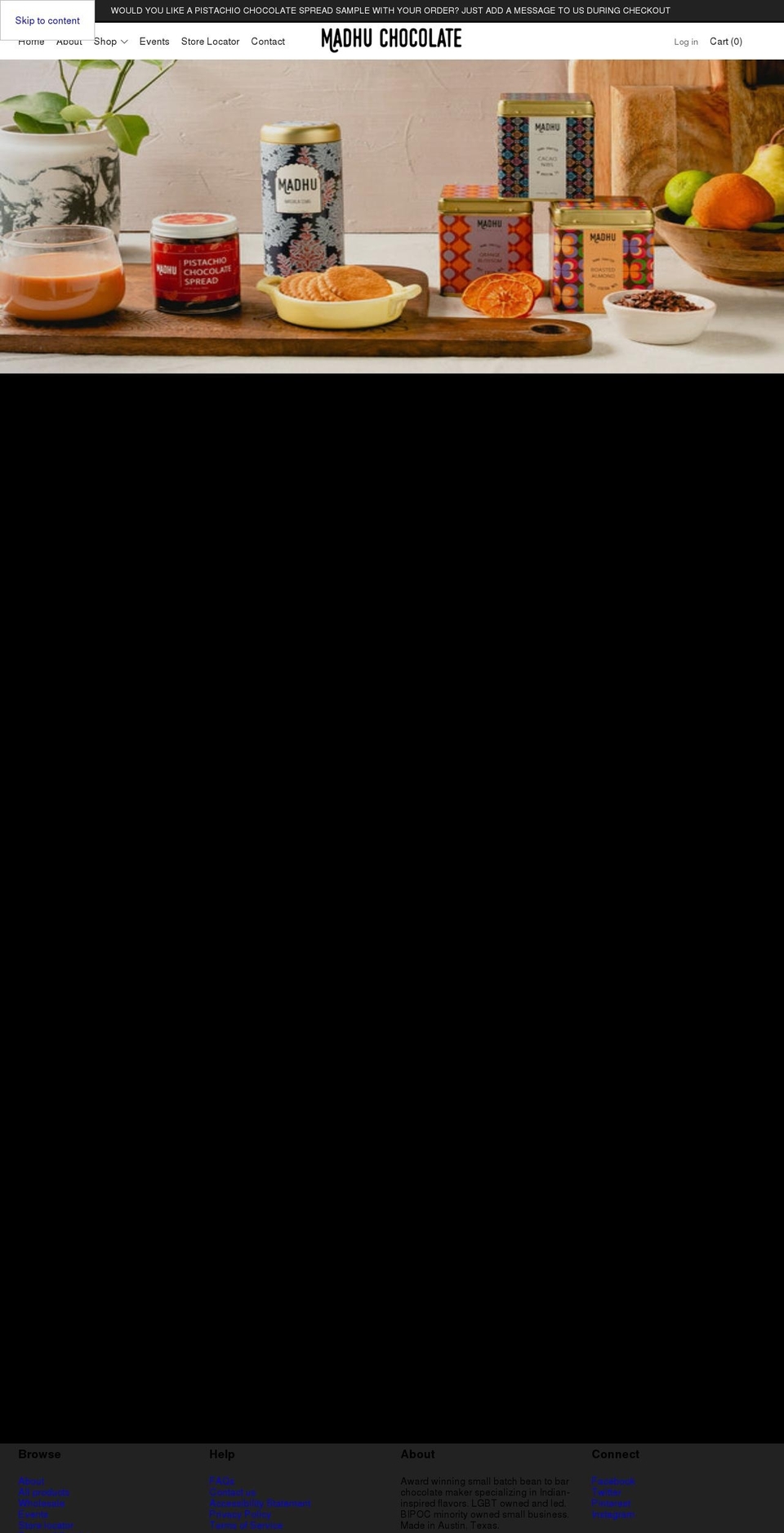 madhuchocolate.com shopify website screenshot