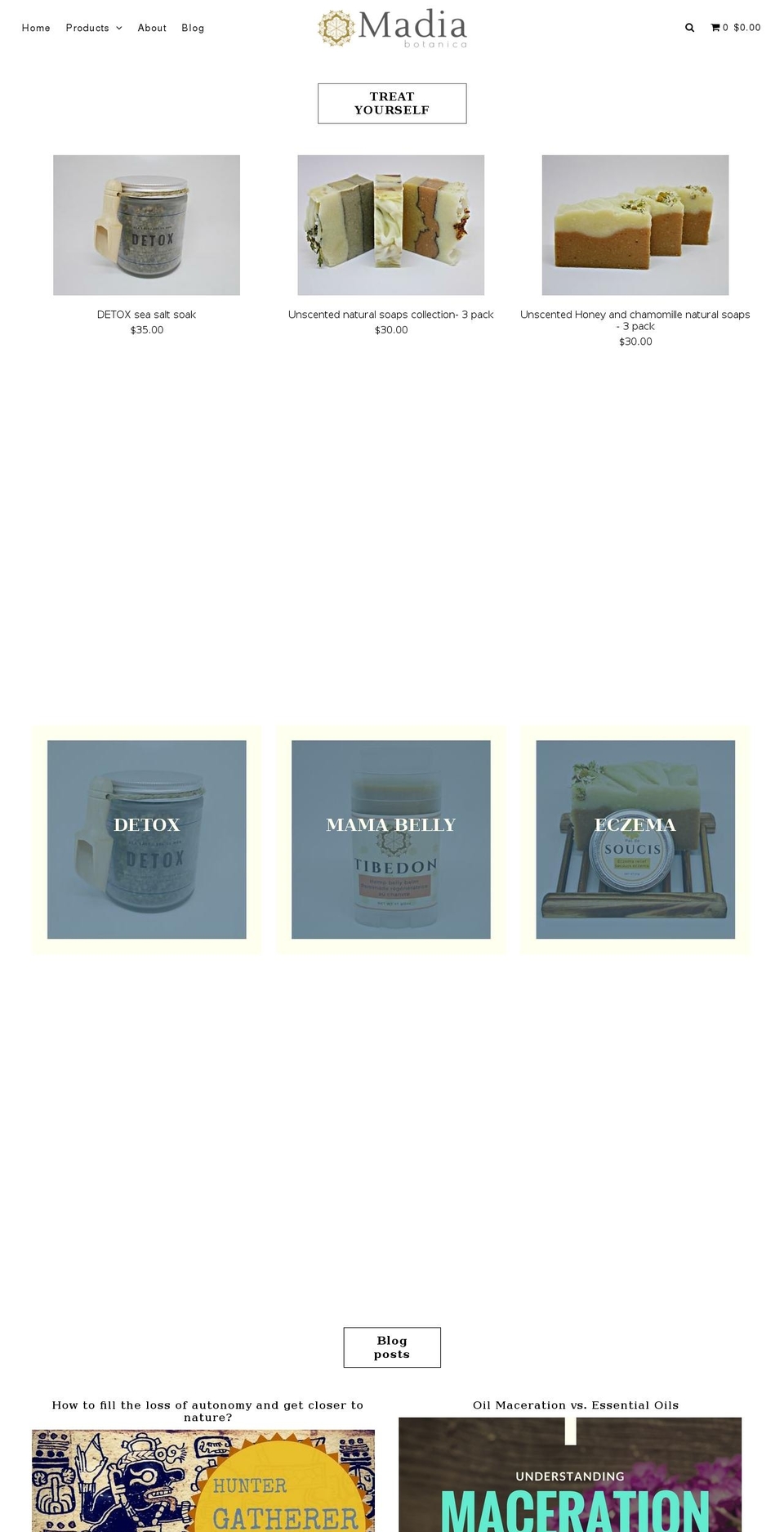 madiabotanica.ca shopify website screenshot