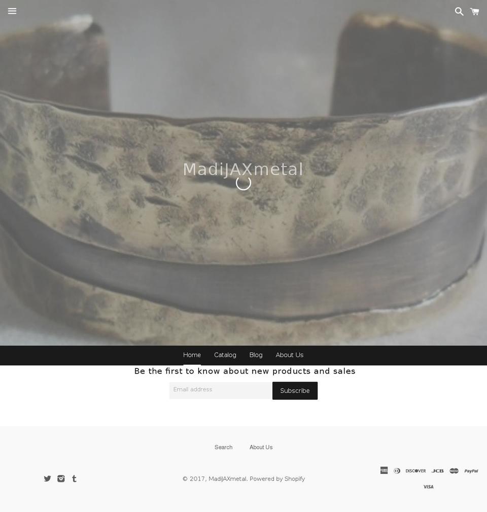 madijaxmetal.com shopify website screenshot