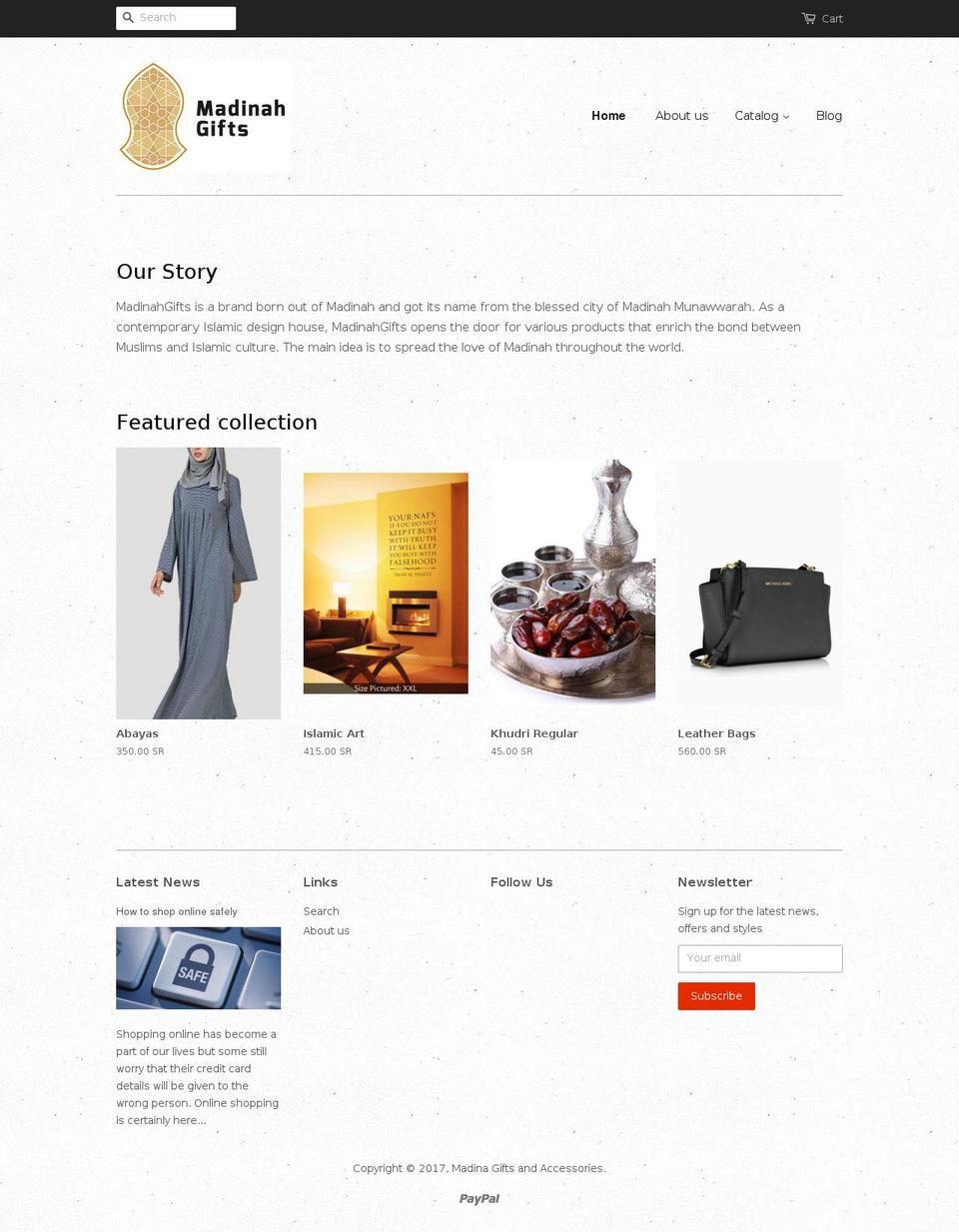 madinahgifts.com shopify website screenshot