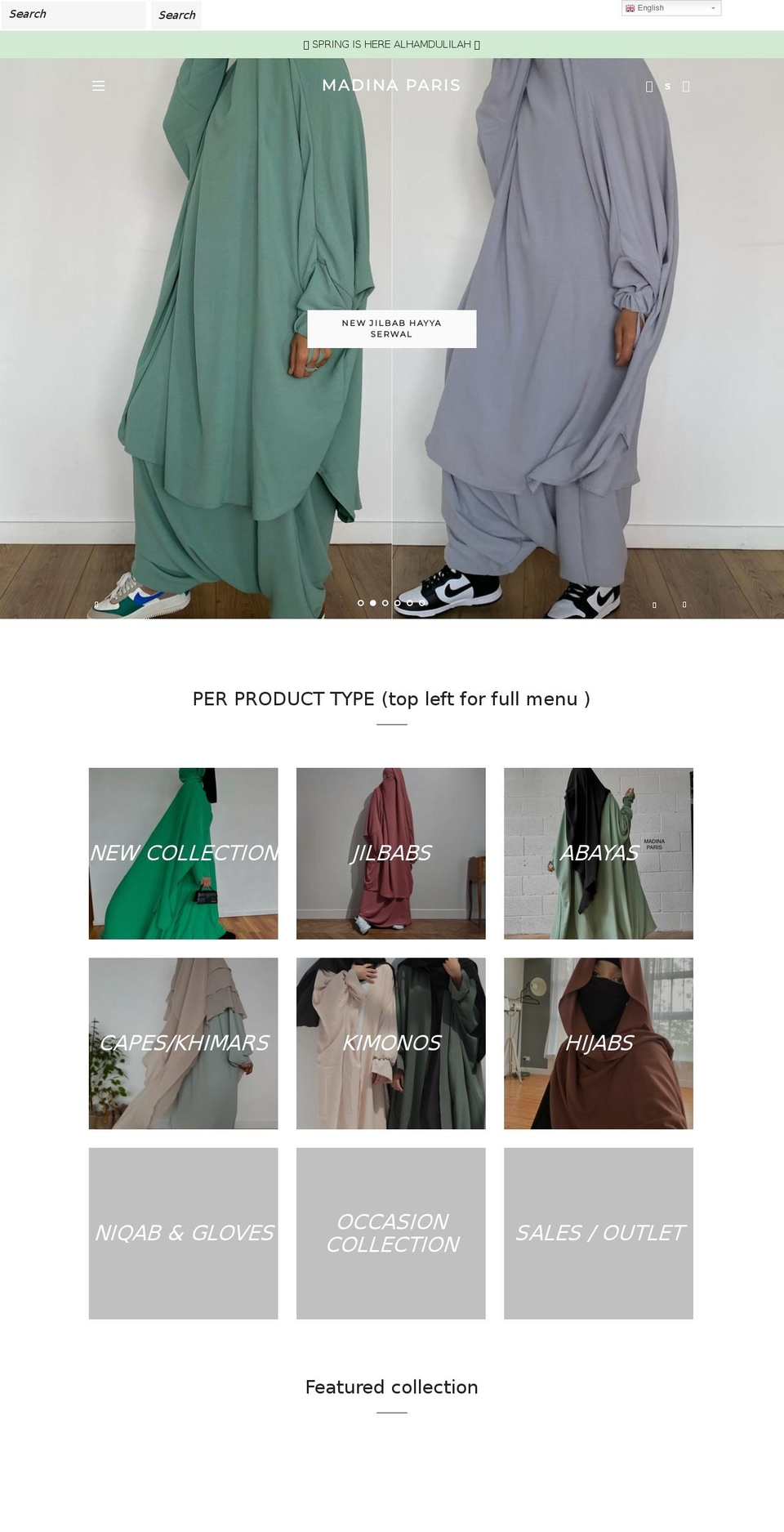 madinaparis.com shopify website screenshot