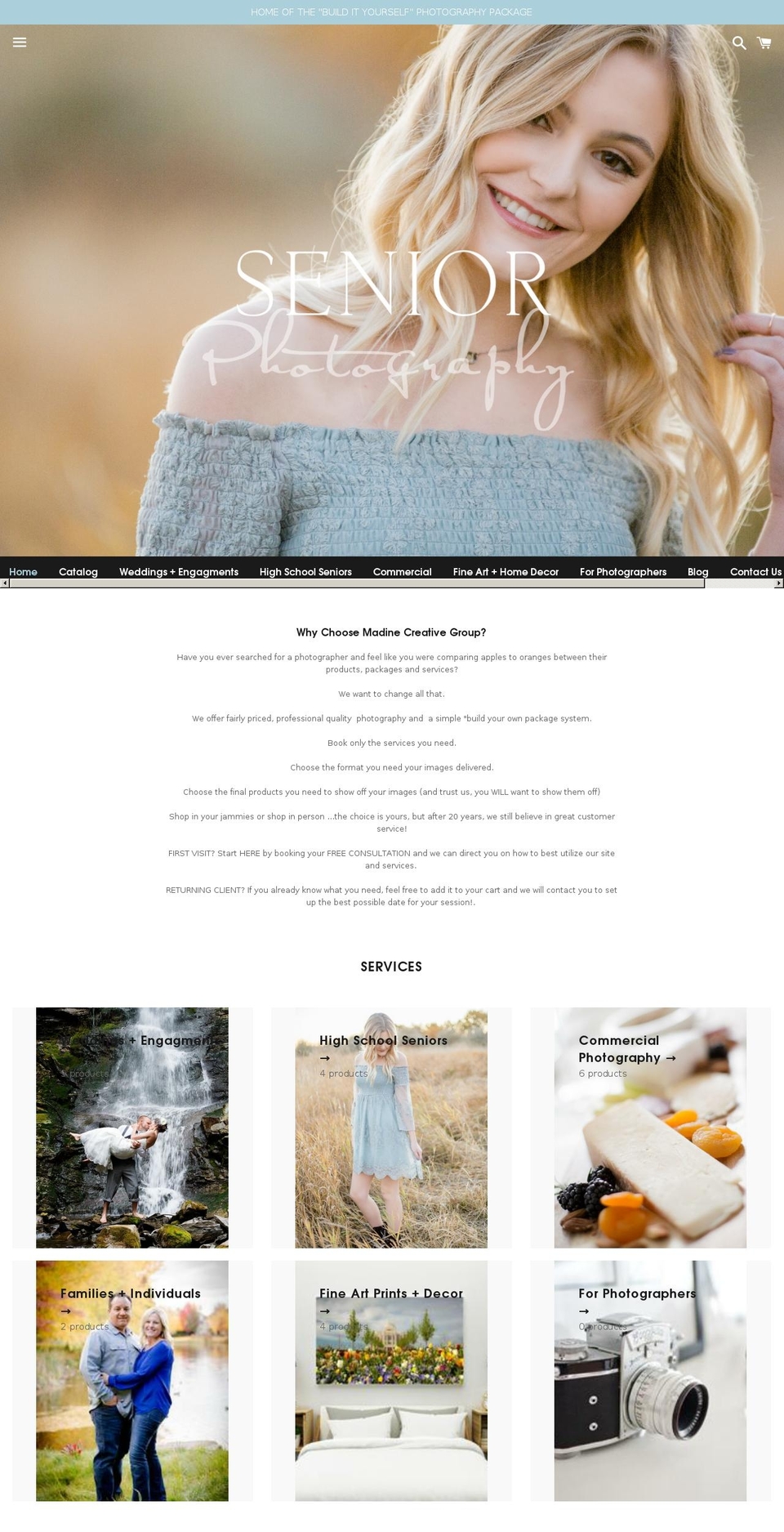madinecreativegroup.com — Shopify storefront screenshot