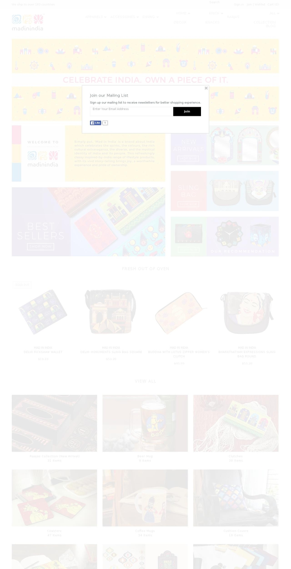 madinindia.com shopify website screenshot