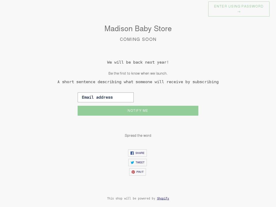 madison-baby-store.myshopify.com shopify website screenshot