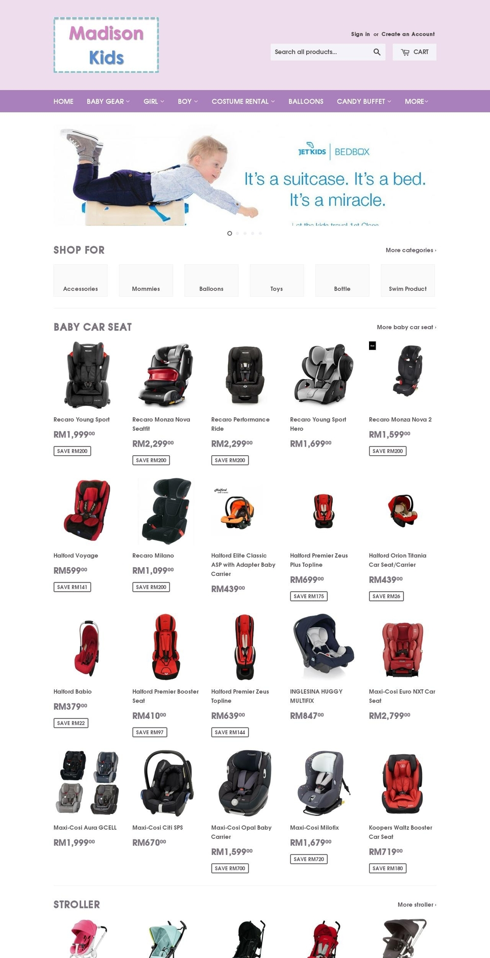 madison-kids.com shopify website screenshot