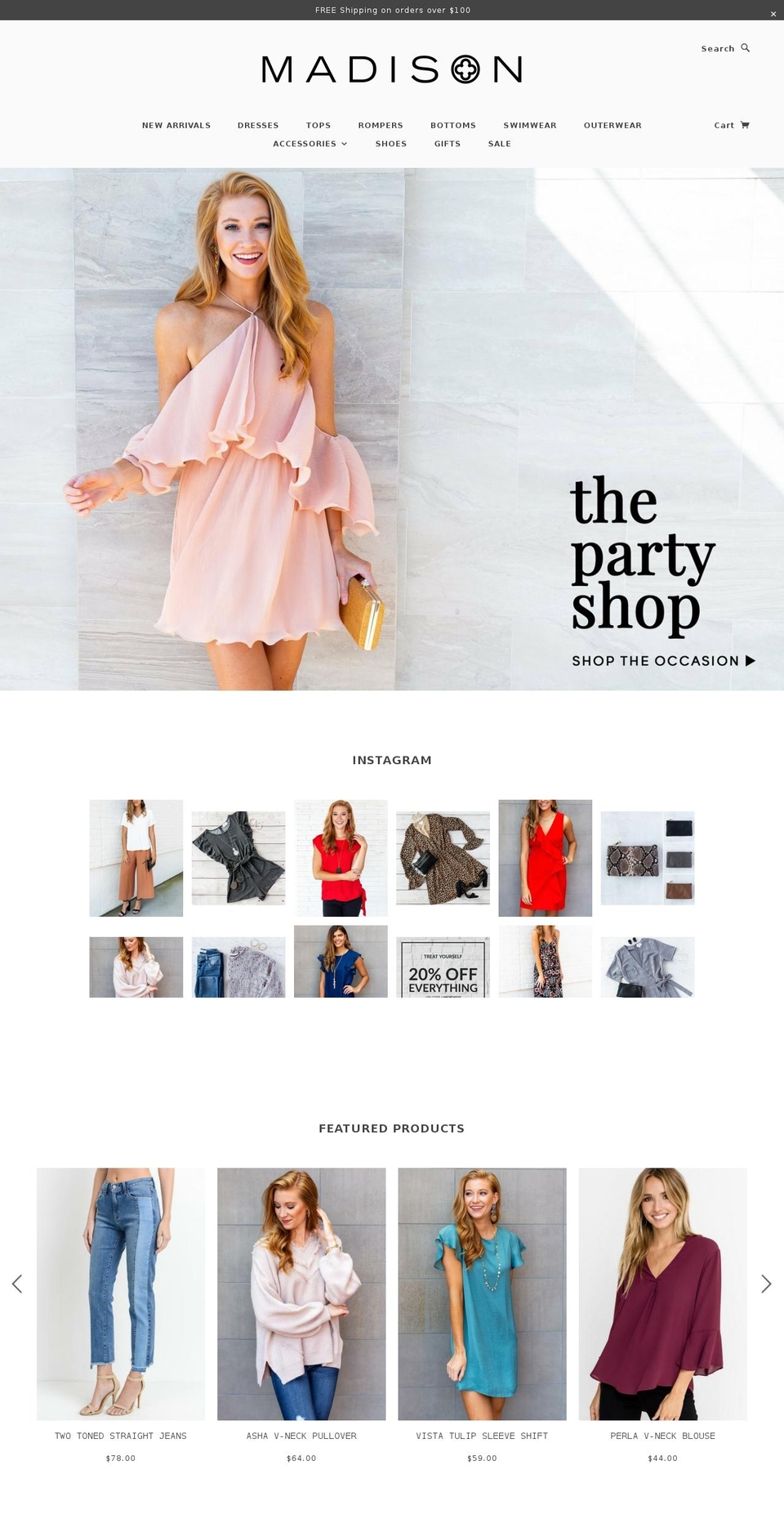 madison.boutique shopify website screenshot